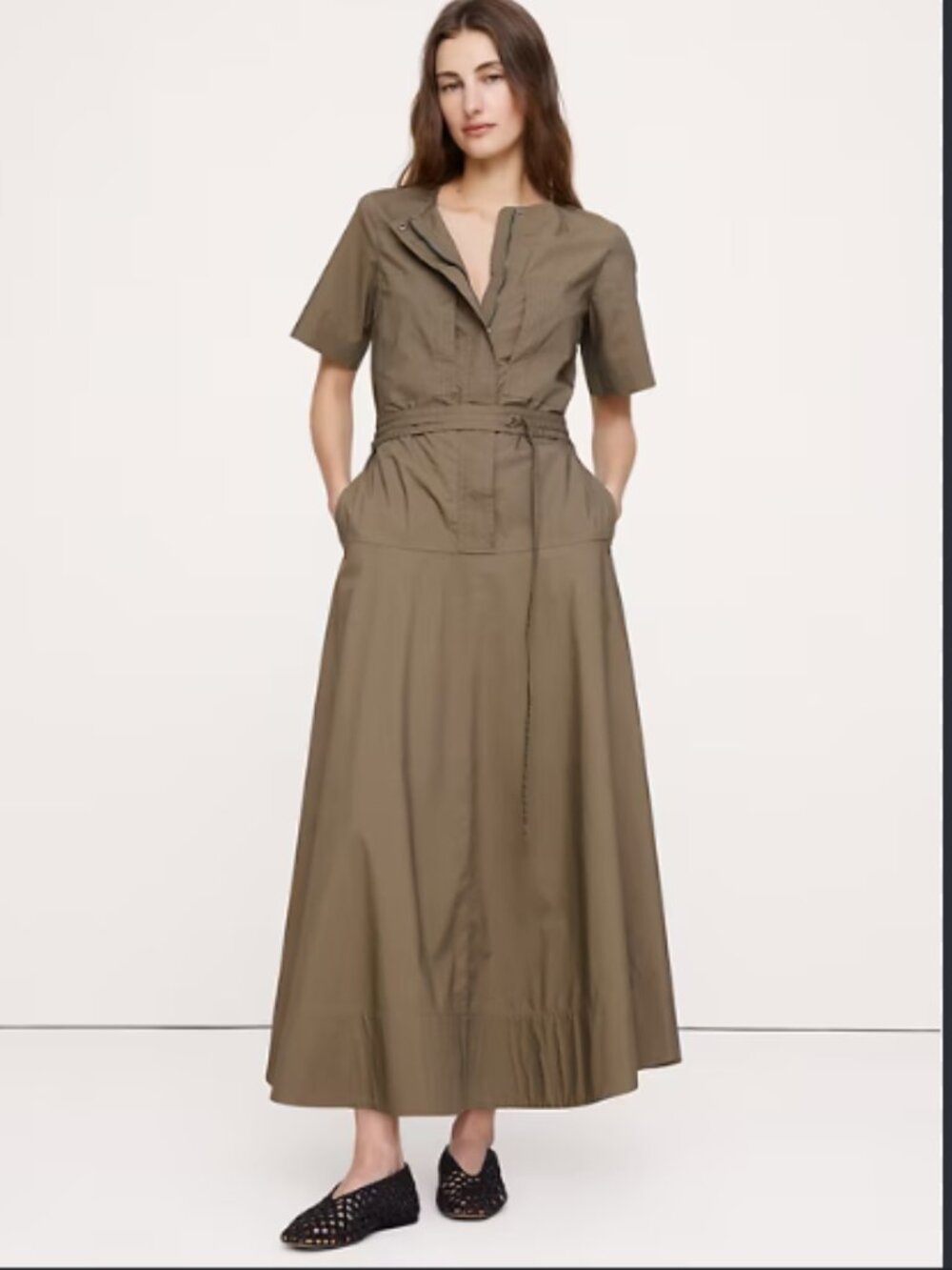 Banana Republic Cotton Poplin Shirt Dress